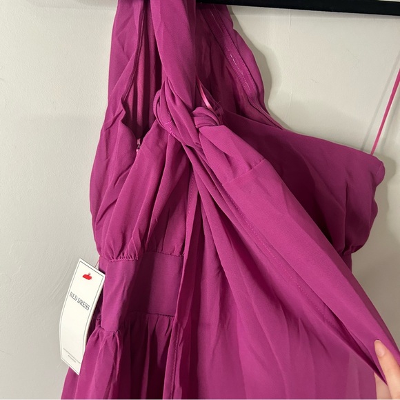 NWT Red Dress Boutique Goddess Behavior Berry Purple One Shoulder Maxi Dress - Picture 8 of 8